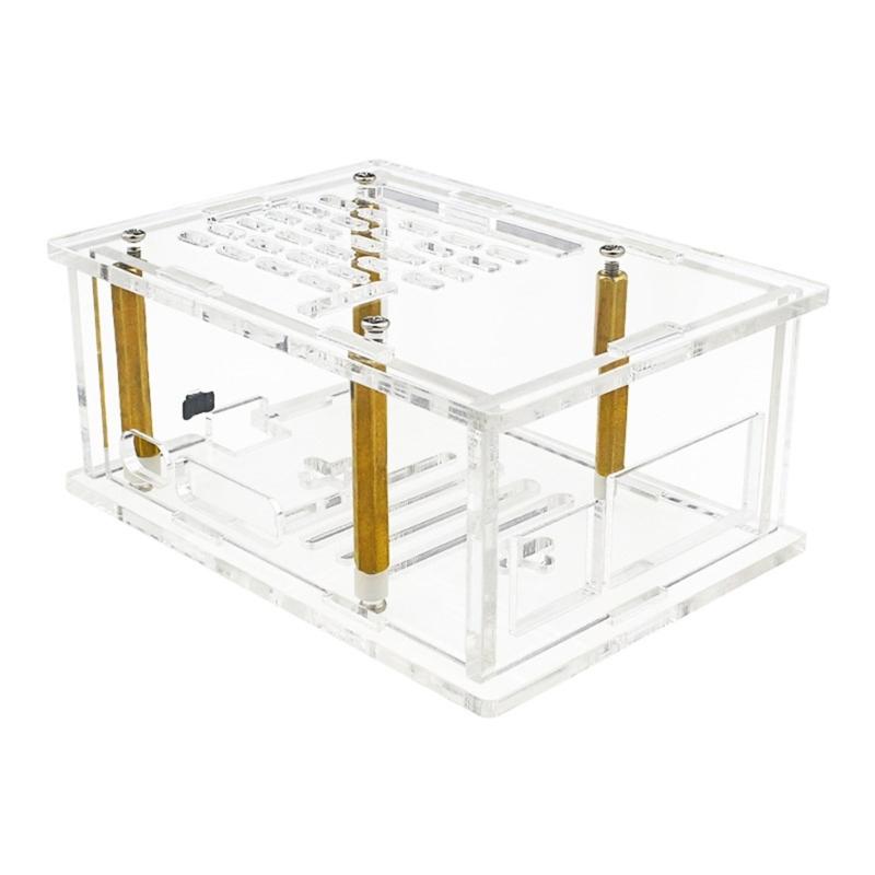 Transparently Acrylic Case For RPi 5 Case Featuring Precise Openings for Connectors and Active Cooling Port Support