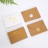 6pcs Thank You Folding Card Gift Kraft Message DIY Decoration Holiday Greeting Card Envelope Seaing Sticker Student Stationery