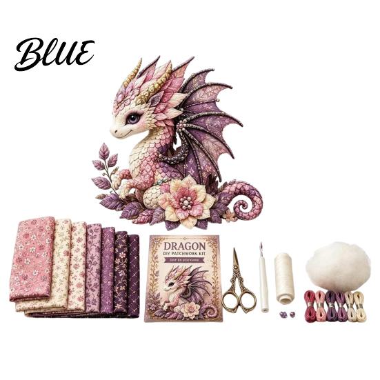 Beginner Craft Set Educational Supplies Fabric Sewing DIY Kit Dragon Patchwork Kit with Pre-cut Fabric