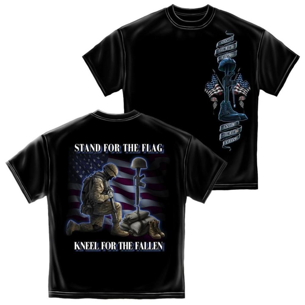 ERAZOR BITS Патриотическая футболка Stand For The Flag Kneel For The Fallen 2XL Футболка Унисекс XXXXL