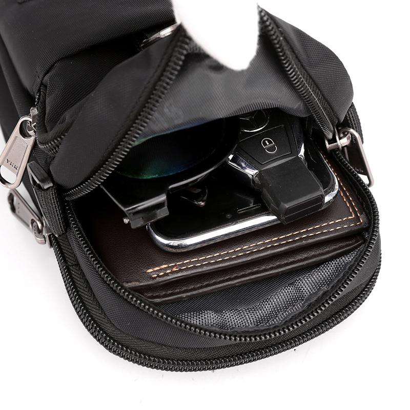 Fashion Three-layer Men's Small Shoulder Bag Hot Model High Quality Durable Nylon Men's Handbag Portable Crossbody Bag Flap Mini Waist Bag