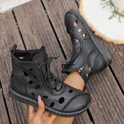 Stivali Corti da Donna Vuoti Cool Designer Allacciati Sandali Estivi Scarpe Casual Moda 2025 Nuovi Stivaletti Sandali Comodi da Donna