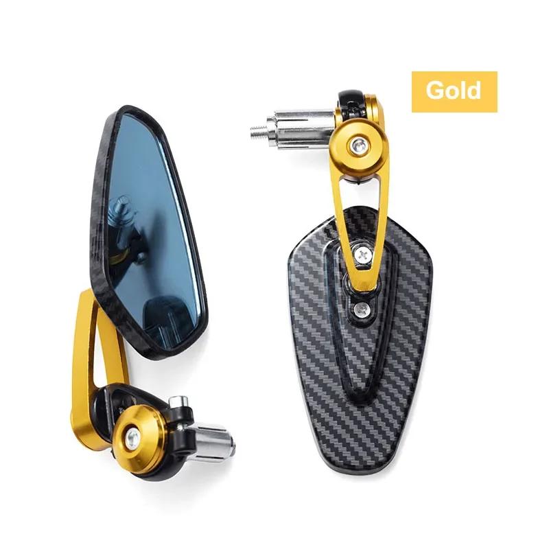 2024 New Motorcycle Rearview Mirror Carbon Fiber Pattern Handlebar Mirror Modified Inverted Rear Mirror Motorbike Accessories