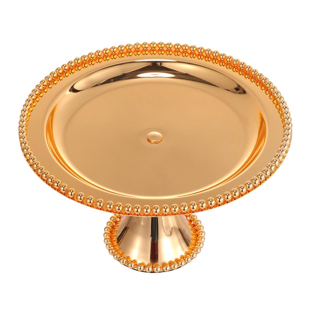 Vintage Cake Stand Decorative Golden Pedestal Footed Dessert Serving Tray for Display