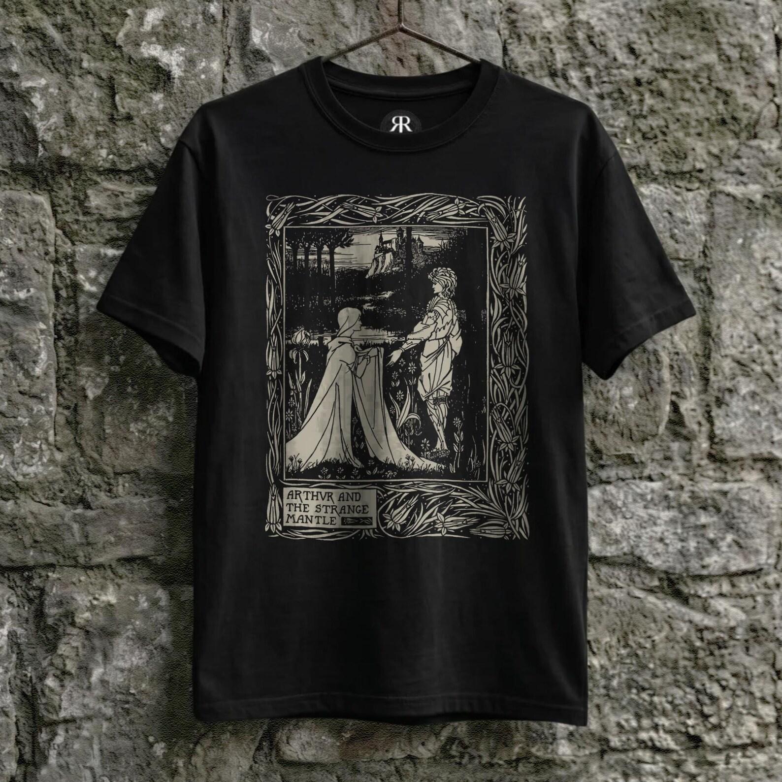 Aubrey Beardsley King Arthur Shirt, La Mort d Arthur Art Nouveau Tee 4XL