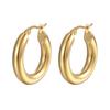 2025 European & American Trendy Titanium Steel Large Round Hoop Earrings for Women - Simple Ins Style.