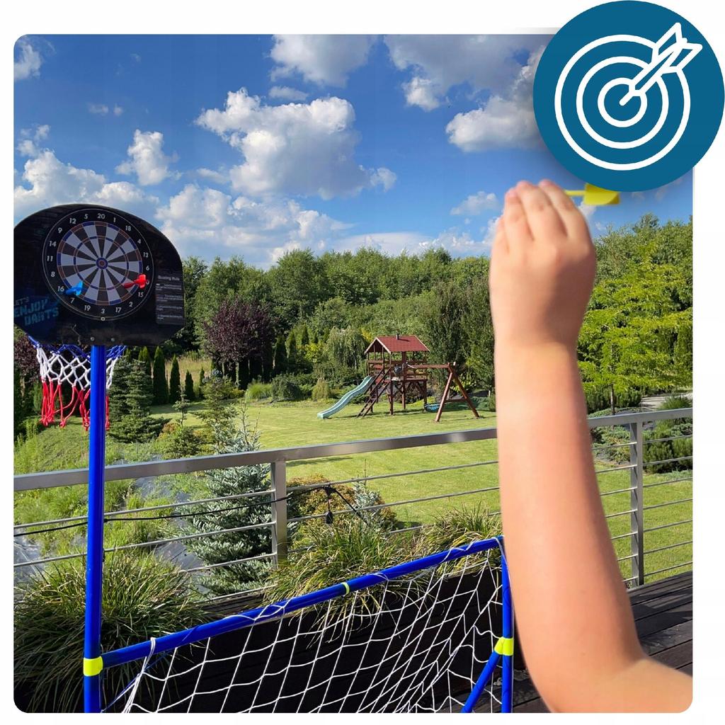 3in1 Basketball Set Goal Ball Darts Basket Backboard Kids