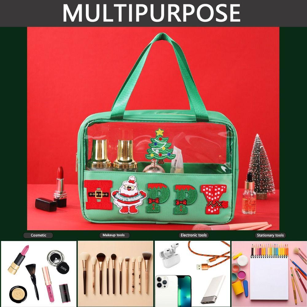 Creative Cosmetic Zipper Pouch Waterproof Christmas Toiletry Bags  Travel