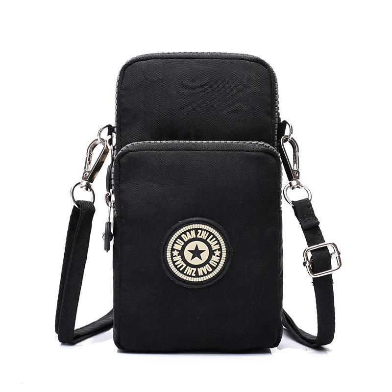 Women Portable Mobile Phone Mini Bags Nylon Waterproof Crossbody Bag Retro Fashion Purse Lady Wallet Clutch Trendy Wrist Arm Bag
