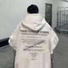 Womens Loose Fit Hooded Sweatshirt High Street Style Printed Casual Versatile Fleece Lined Thick 2025