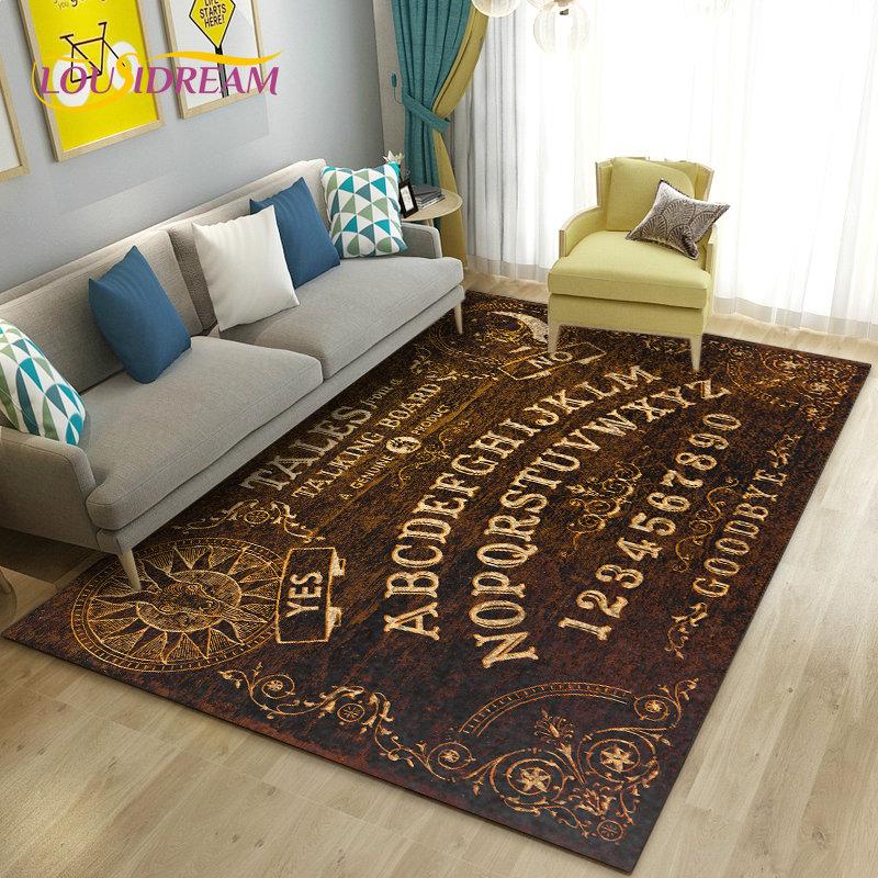Ouija Tarot Witchcraft Gothic Area Rug,Carpet Rug for Living Room Bedroom Sofa Doormat Decoration,Kids Play Non-slip Floor Mat
