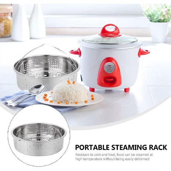 Stainless Steel Vegetable Insert Basket - Thick Food Steaming Dish Plate Cookware Tray With Handle for Vegetables, Fruits, Eggs - 20cm Pressure