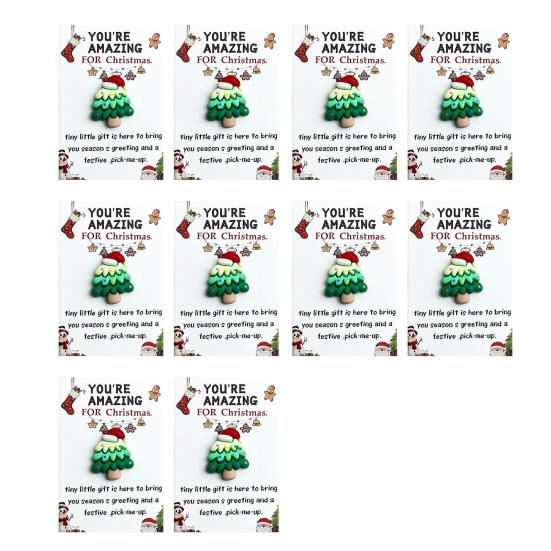 10 Sets Weihnachten Taschenumarmung Geschenke Mini Harz Positiv Taschenumarmung Token mit Ermutigungskarte Emotionale Wertschätzungsgeschenke für Kollegen