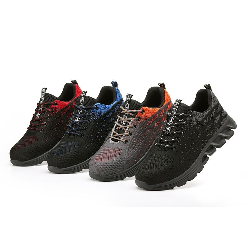 New Men Safety Shoes Lightweight Steel Toe Anti Smashing Work Shoes Footwear Breathable Mesh Sneakers Industry Boots H537