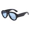 Retro Oval Large-Frame Hip Hop Sunglasses for Women - Versatile and Fashionable