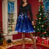 Women's Casual Fashion Long Sleeve Christmas Graphic Printed Vintage Long Dresses