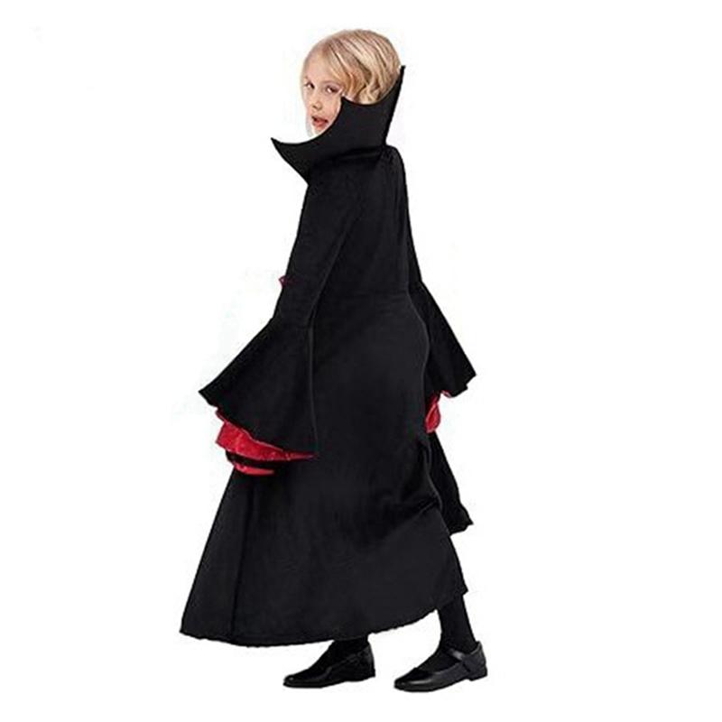 6-12 Years Kids Girls Halloween Vampire Costumes Witch Role Play Dress
