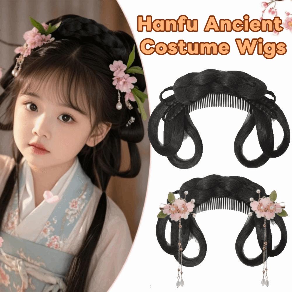Synthetic Girls Chinese Chignon Headdress Integrated Hair Bun  for Kids