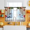 Christmas Decorative Printed Curtains Decor Design Polyester Suitable Small Windows Kitchen Bedroom Dining Room Easy Install Decoration Holiday Themed