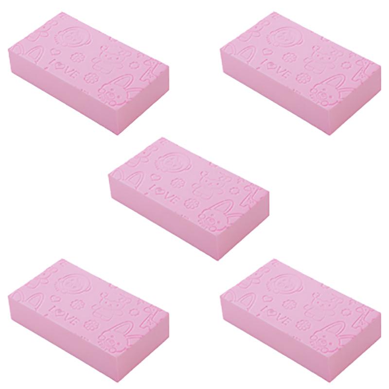 

5 шт. Губка для ванны, для тела, для удаления омертвевшей кожи, отшелушивающий массажер, очищающая щетка для душа, пилинговая губка для мытья для тела для взрослых 5Pcs розовый