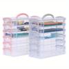 6Layer Detachable Storage Boxes Paintbrush Box Watercolor Pen Storage Case Large Capacity Multi-Function Stationery Organizer School Supplies