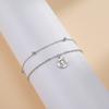 Cazador Barcelona Flower Bracelet Stainless Steel Smile Leaves Bow Tie Planet Charm Double Layer Beads Chain for Women Jewelry