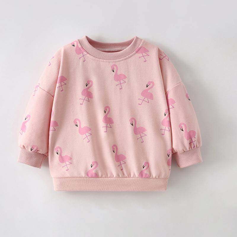 

Свитер для девочек Осенняя одежда Детская повседневная футболка с круглым вырезом и длинным рукавом Базовый свитшот Модная детская одежда 110