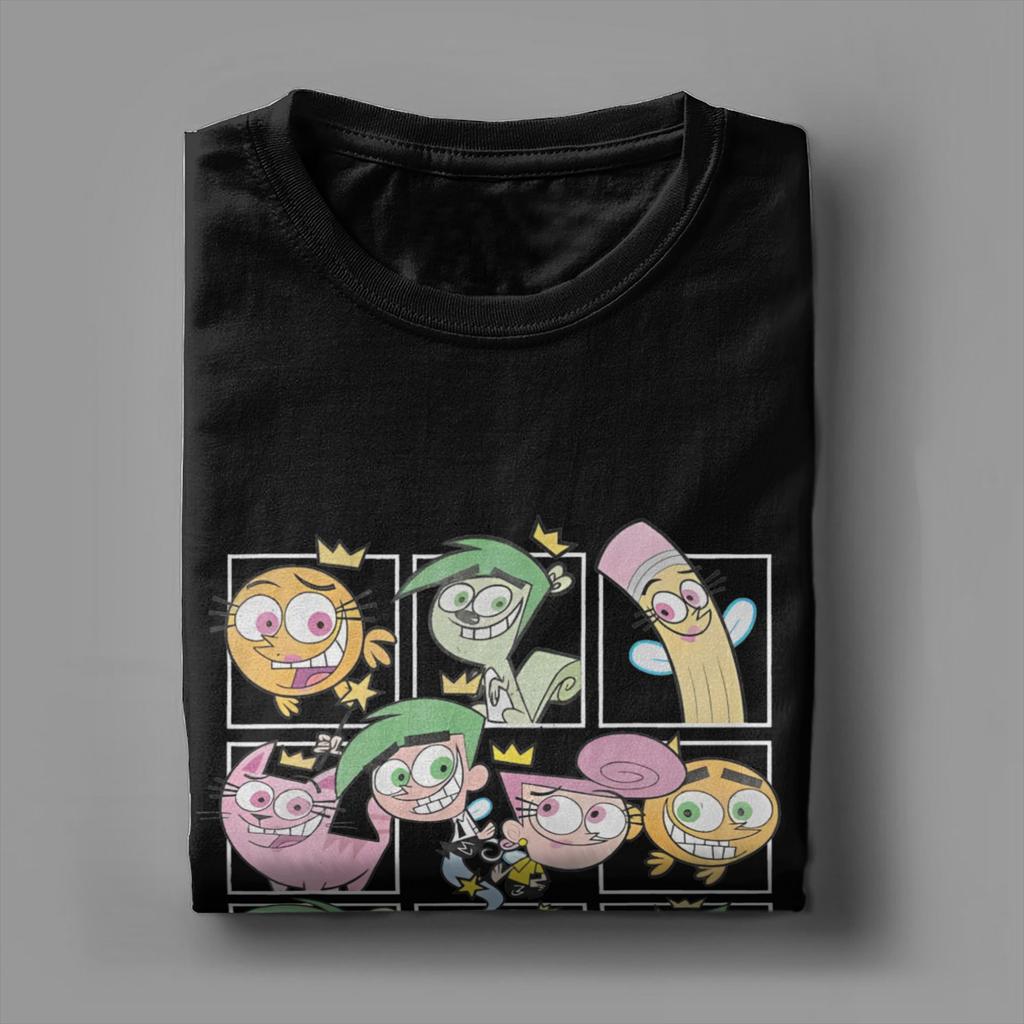 The Fairly Oddparents Vintage Bambini Film T-Shirt Uomo 100% Cotone Fantastica T-Shirt Cartone Animato Manica Corta Merchandising Taglia Larga