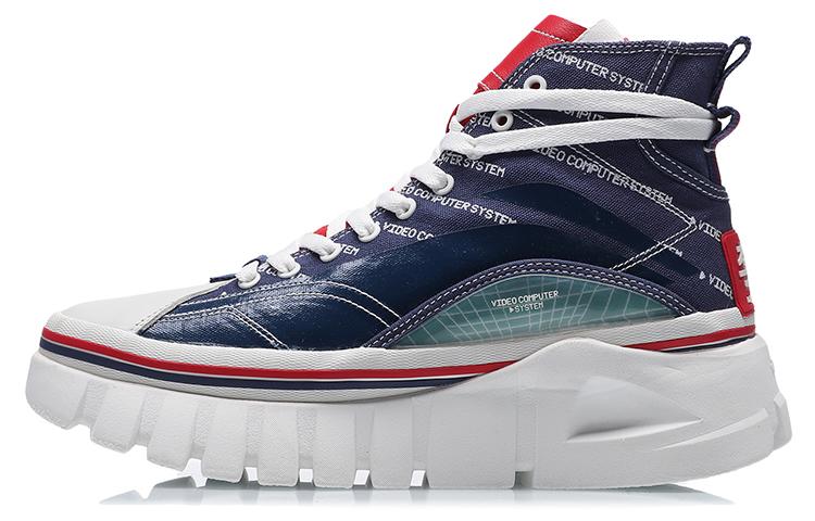 Li Ning Текстиль, Амортизация из ТПУ, Нескользящая, Износостойкая, Высокие, Повседневная обувь, Женская, Синяя, AGCP388-16 39