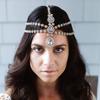 Acessório de Cabeça Exótico, Acessórios de Cabelo para Fotos, Pingente de Sobrancelha Cravejado de Diamantes, Corrente de Testa com Franjas.