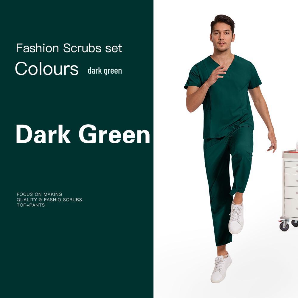 

Unisex Frosted Dental Clinic Workwear Set with Plain Colors Large темно-зелений колір