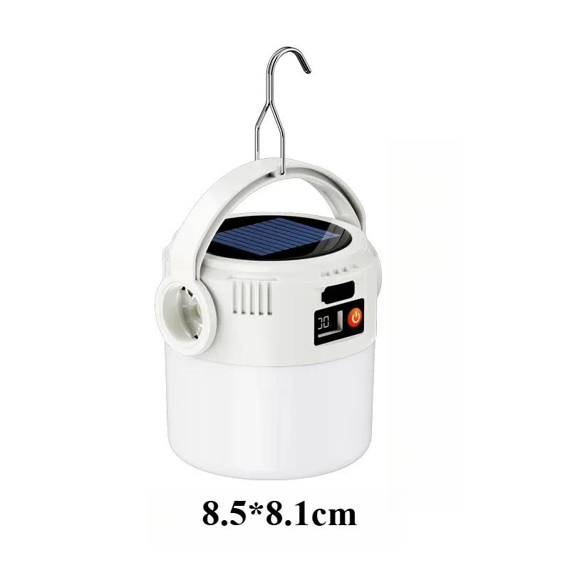 Rechargeable Solar Dual Light Source Lantern Lightweight Waterproof Perfect for Camping and Outdoor Activities Emergency Lamp