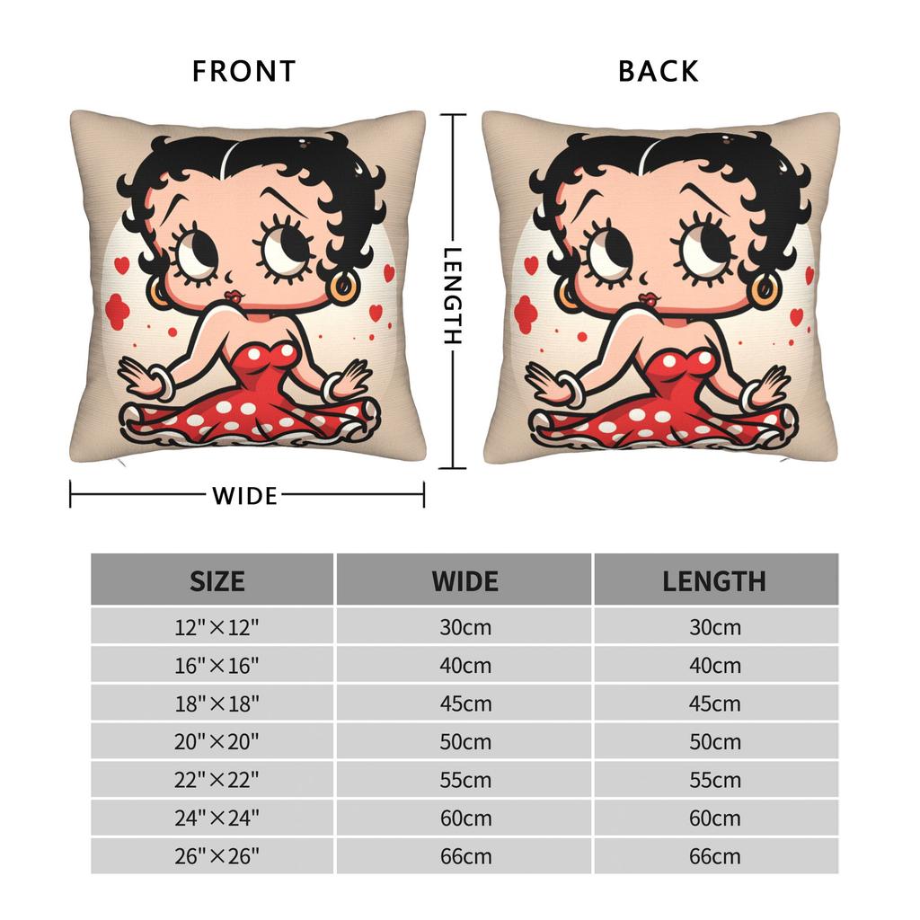 B-Bettys Boops Pillowcases Vintage Pillow Case For Office Car Home Decor Soft Pillow Cover