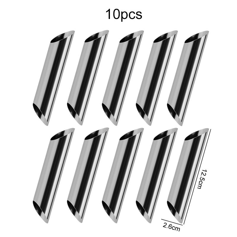 Stainless Steel Cream Horn Molds Kitchen Dessert Durable Mold Cone Tubular Shaped Mold Baking Cones Horn Pastry Roll TMZ