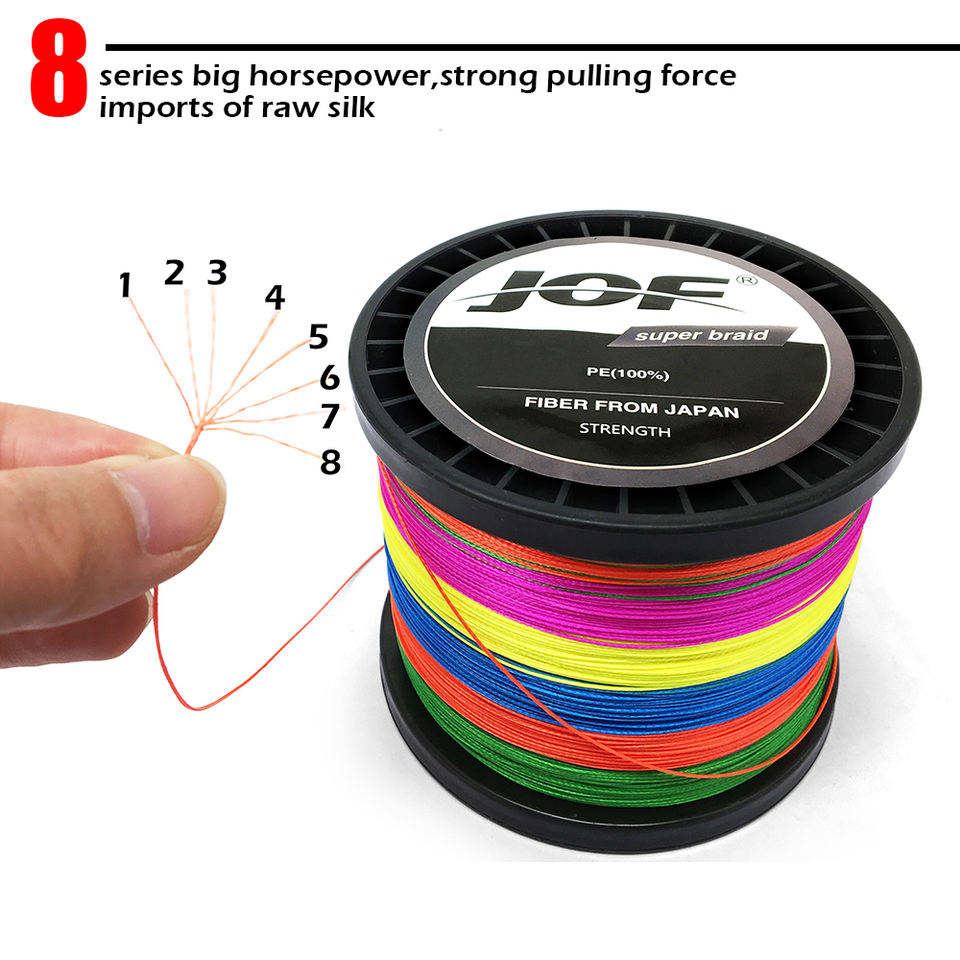 JOF 8 Stand Braided 150M Saltwater 8 Strands 10-110lb Multifilament Fishing Line PE Braid Fishing Line