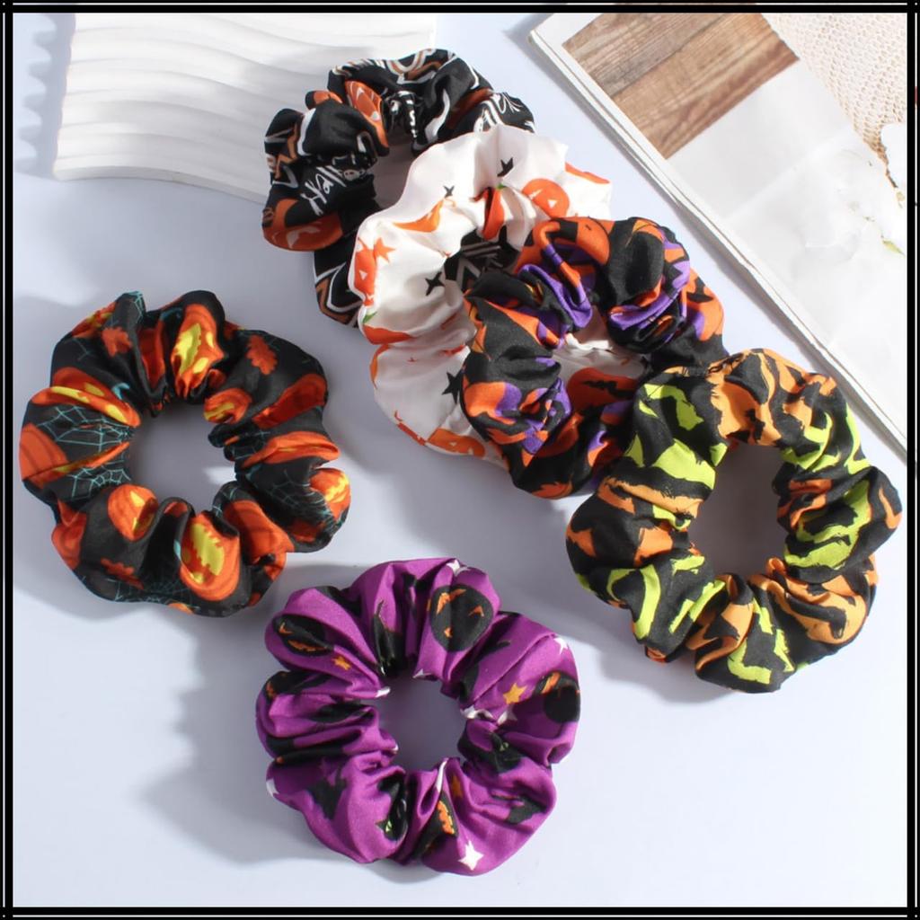 White Fang Scrunchie Hair Tie Hair Ornament Hair Clip Party Design Cute and Stylish AZ549 Women's (Purple Black)