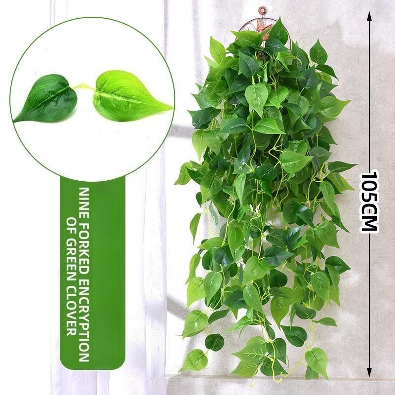 

9 Forks Artificial Vines Plants Plastic Leaf Outdoor Creeper Green Ivy Wall Hanging for Home Garden Wedding Decor New YearDecor