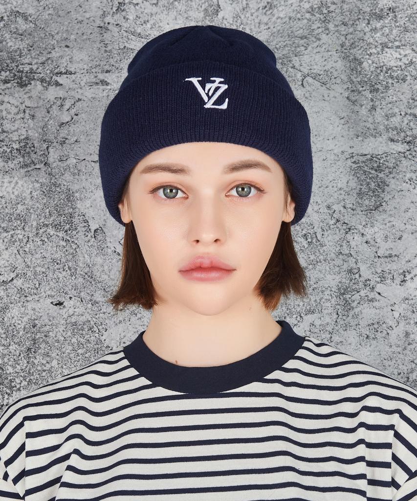 Bajal 3D Monogram Beanie Navy