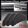 Universal 3Pcs Rear Bumper Diffuser Molding Point Garnish Black Red For All Car