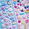 4 pcs New Penguin Ghost Cartoon 3D Foam Stickers Scrapbooking Diy Journal Stationery Sticker Cute Decor School Supplies