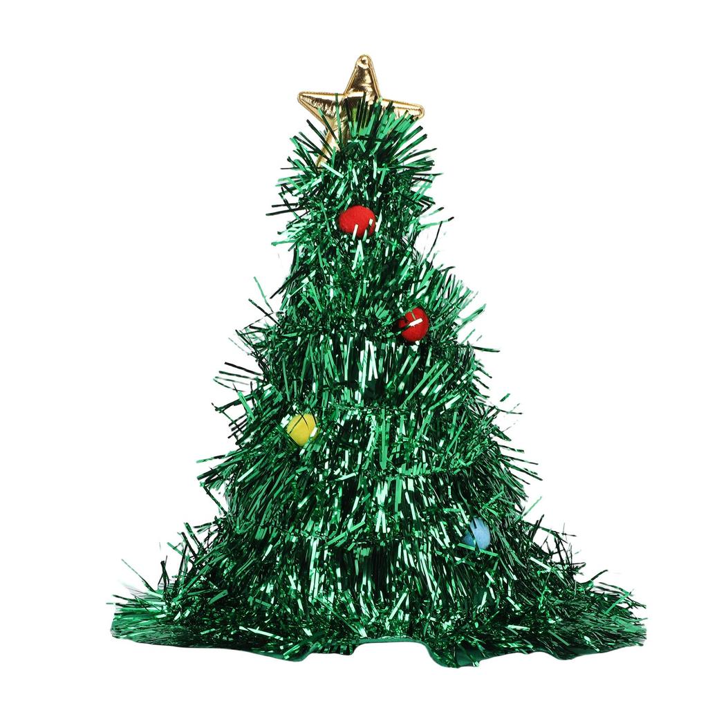 Xmas Tree Hat Fun Festive Eye Catching Xmas Tree Star Costume Hat Decoration for Holiday Parties