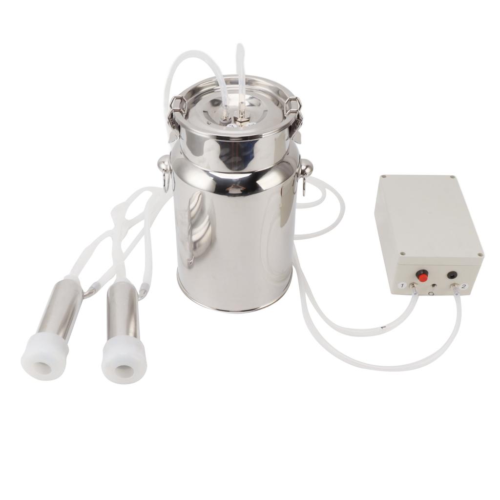 Electric Milker Cow Milking Machine Vacuum Pulsation Silicone Hose Stainless Steel Basket Auto Milker for Cattles