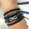 4 st Multilayer Kombination Infinity Läderarmband för män och kvinnor Par Vintage Punk Julfest Smycken Tillbehör