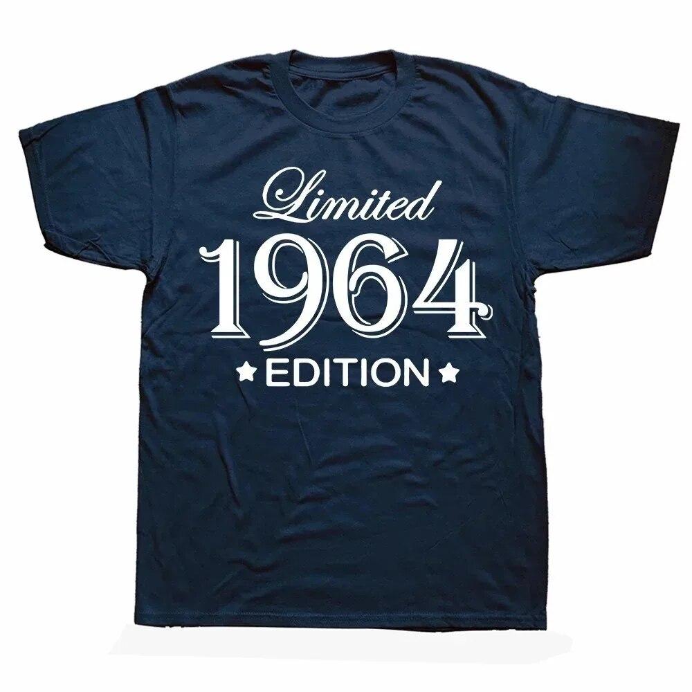 2024 Unisex Women Birthday Anniversary T-shirts 1964 60 Years Old Limited Edition Vintage Cotton T Shirt Gift Short Sleeve Tee Tops