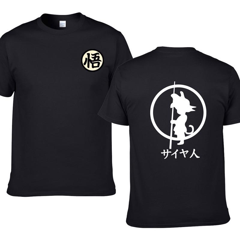 

Белая мужская женская футболка Dragon Ball Аниме 3D принт Графическая футболка Топы Хлопок M чёрный