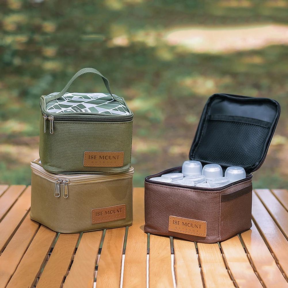 Seasoning Bottle Set Storage Bag Portable Camping Seasoning Dispenser Set Condiment Jars Organizer Outdoor Barbecue Utensils