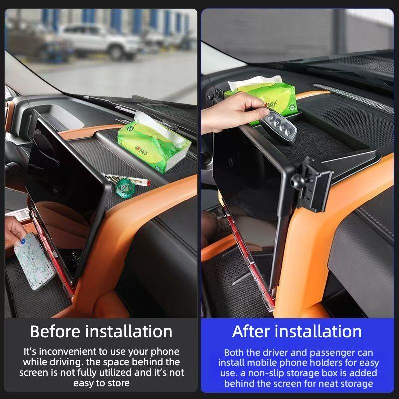For GWM HAVAL H9 MKII 2024 2025 New H9 Car Navigation Holder Screen Fixed Storage Box Interior Modification Upgrade Parts