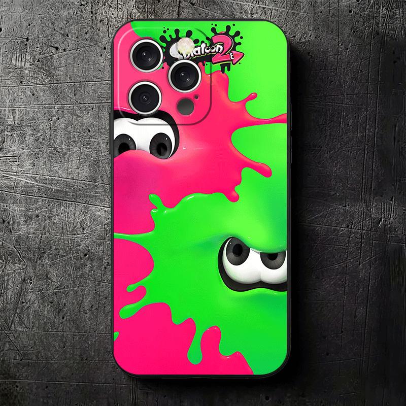 S-Splatoons Game Soft Phone Case for iPhone 16 16E 17 Air 15 Pro Max 14 Plus 13 Mini 11 12 7 Black Cover Back Shell