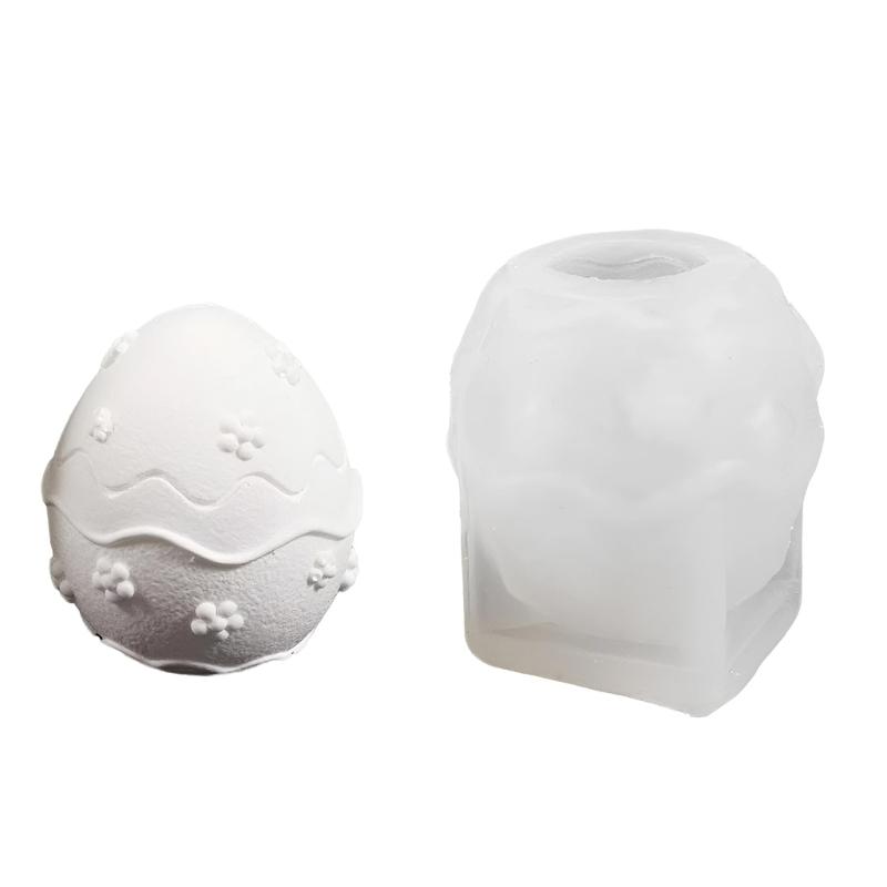 Embossed Hare Easter Eggs Shape Silicone Molds Heat Resistant for Resin Casting Making Candle Soap Home Decoration
