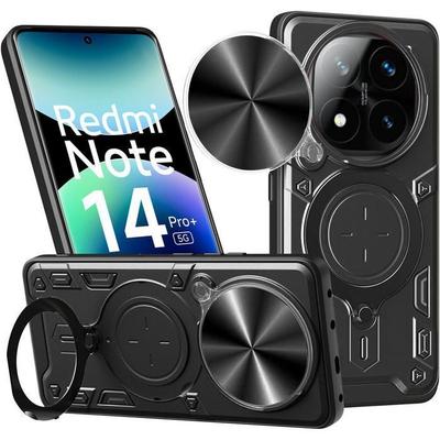 Etui do Xiaomi Redmi Note 14 Pro Plus 5G z pierścieniem ochronnym na aparat - czarne - EFConnection